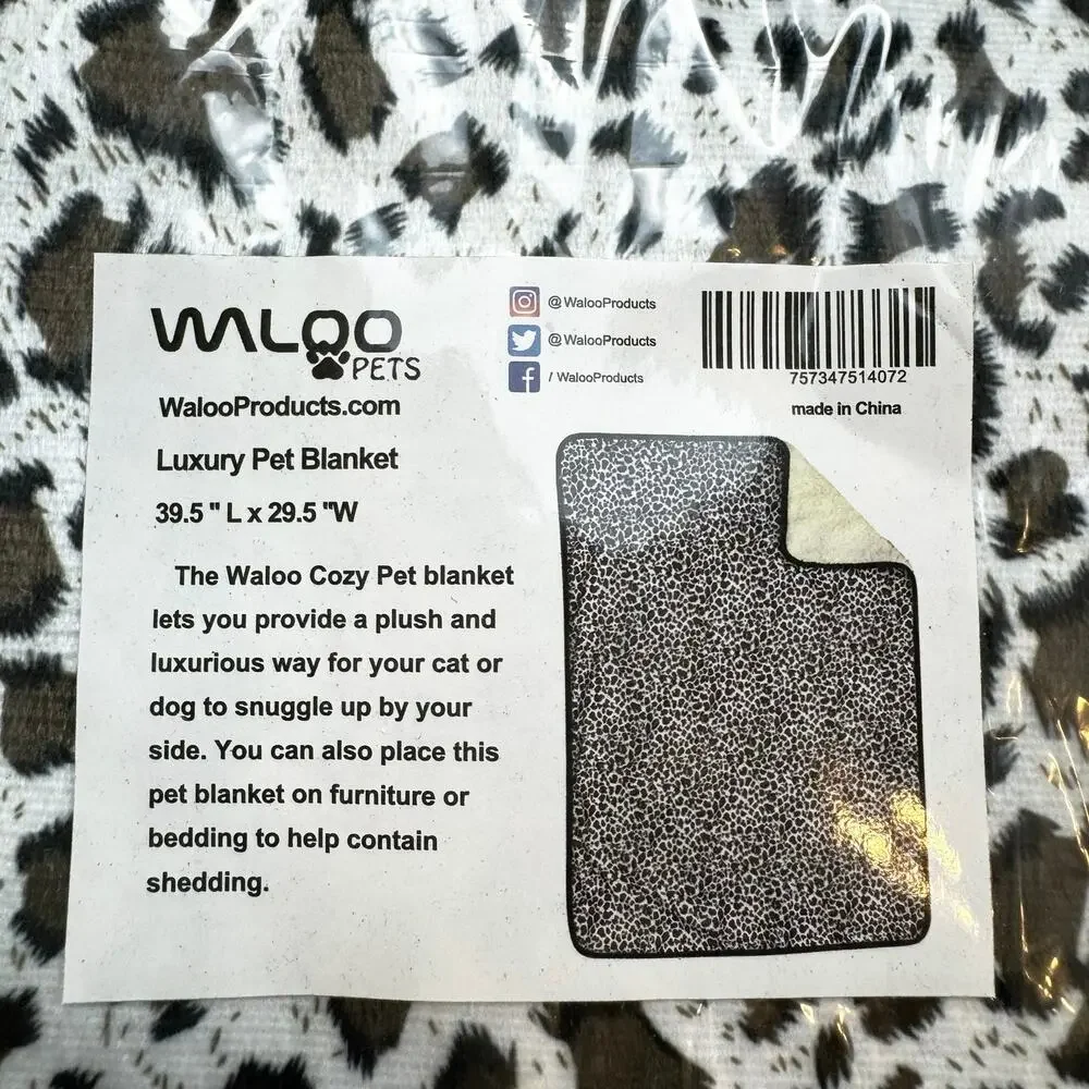 Pet Blanket Animal Print Cat Dog Soft Pad Protect Furniture Bedding New Waloo